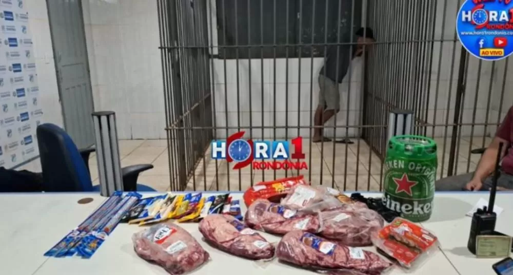 CHURRASCO CANCELADO! Homem é preso após furtar picanha, chocolates e barril de cerveja em Porto Velho 