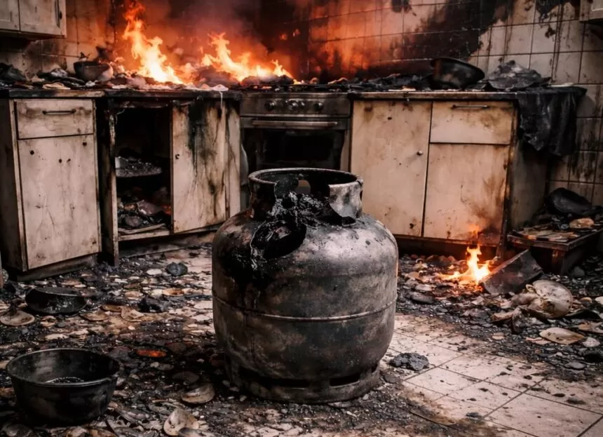 Botija de gás explode, causa incêndio e deixa três pessoas gravemente feridas em Ji-Paraná