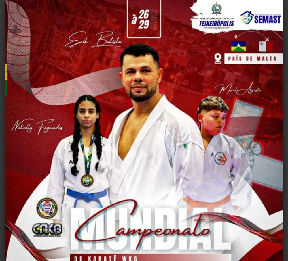 Talento de Rondônia cruza fronteiras: atletas de Teixeirópolis disputam Mundial de Karatê na Europa 