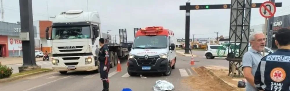 URGENTE: Mulher morre após ser arrastada por caminhão na BR-364, em Ji-Paraná