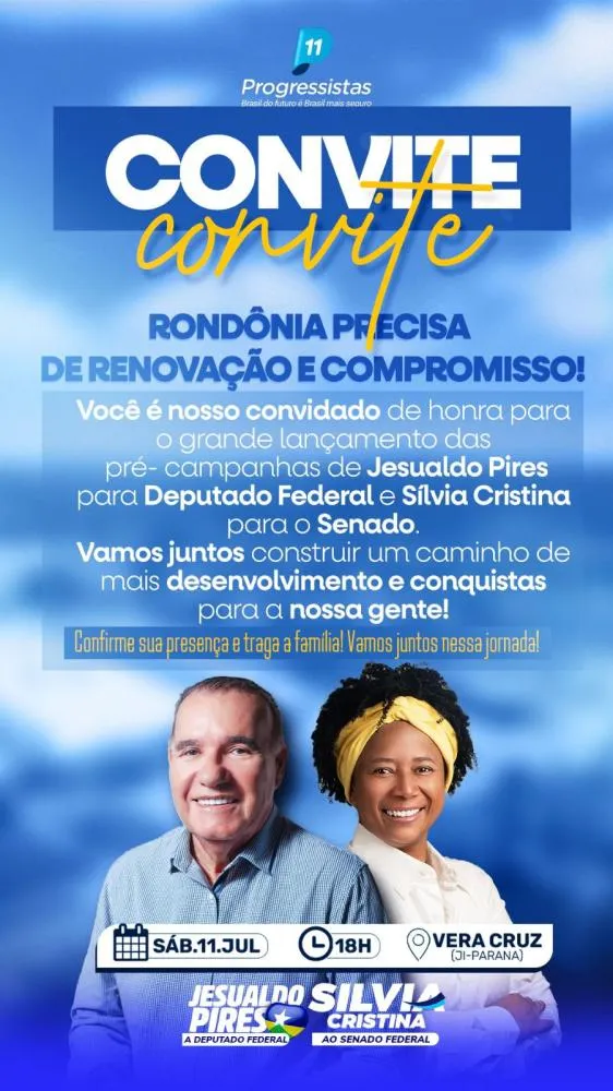 Convite | Lançamento das Pré-Candidaturas em Ji-Paraná