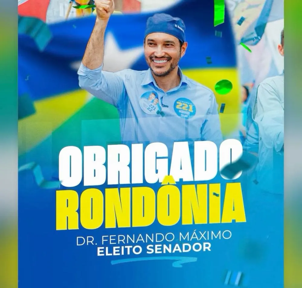 Fernando Máximo é eleito senador por Rondônia e promete defender valores da família, saúde e qualidade de vida